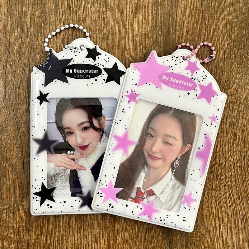 

PVC Photocard Holder Star Pattern Card Protection Case 3-inch Kpop Photo Card Holder