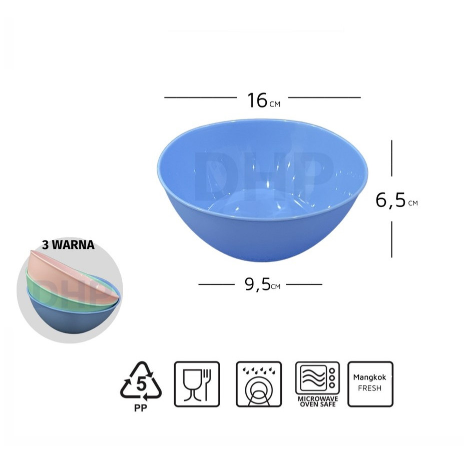 Mangkok Makan BULAT plastik - Mangkok FRESH - KMP MUTIARA