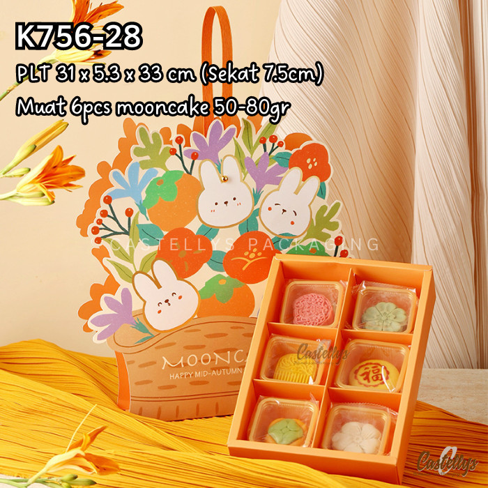 

Kotak Box Mooncake 75gr K756-28 Pia Snowskin Mochi Kue Bulan Rabbit