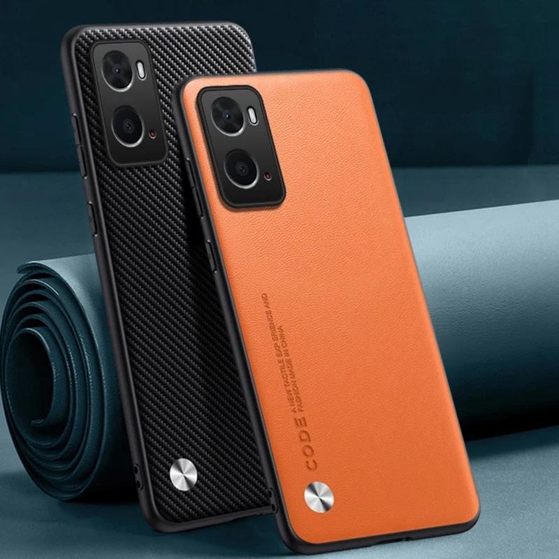 For OPPO A36 A76 A96 4G case Carbon Fibre Leather Silicone Full Camera Protection Back cover For OPP