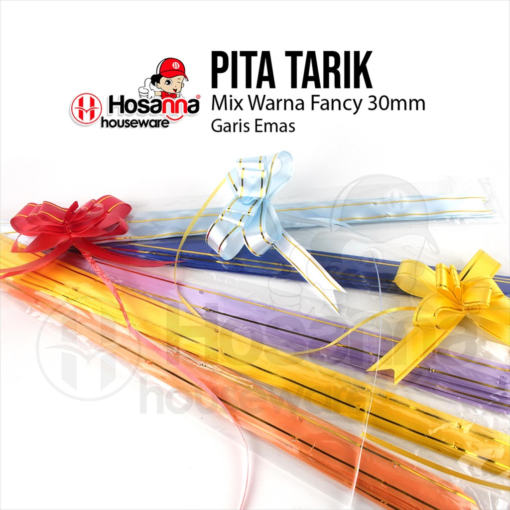 

Pita Tarik Motif isi 10pcs / Pita Serut Hiasan Kotak Kado