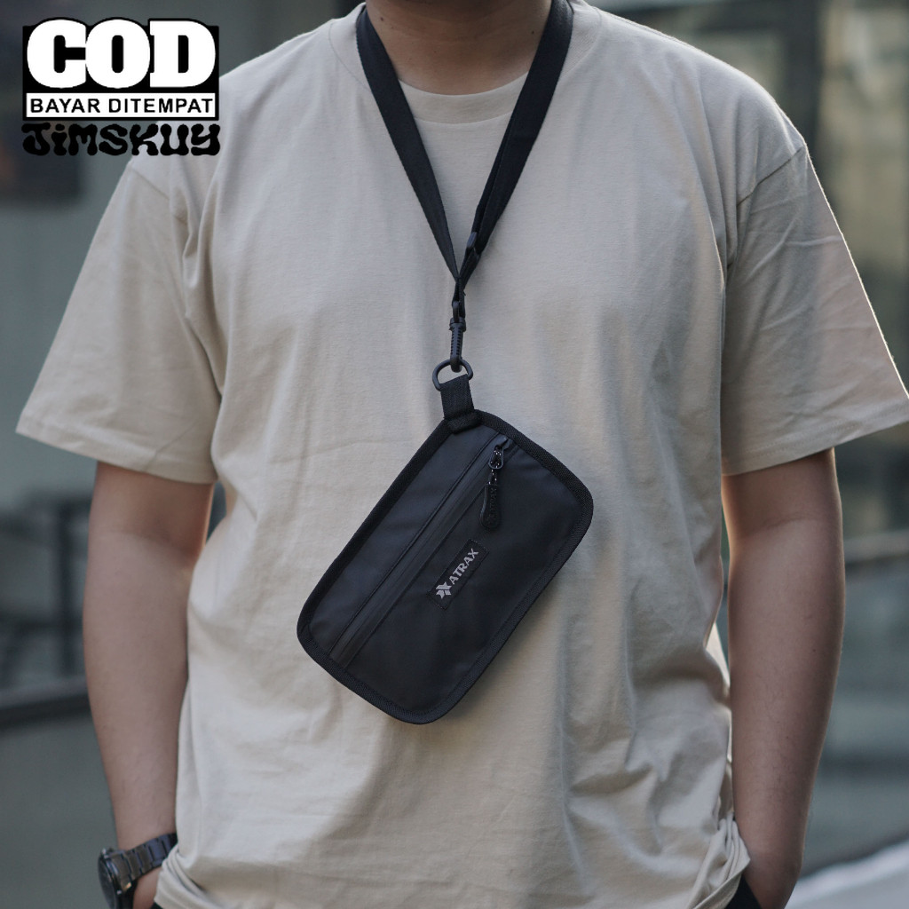 ATRAX - Tas Leher Hanging Wallet Waterproof Pria Tas Gantung Kalung Anti Air Pria Tas HP Dompet Kart