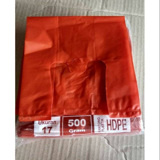 Kreasek merah ukuran 17 kantong Plastik Merah tebal kecil kresek merah kecil
