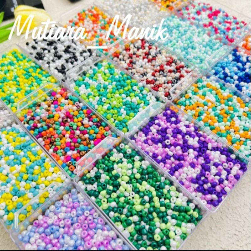 Manik - Manik Mote Payet Pasir Mix Fia Series 6/o - 4mm (10Gram) Kualitas Premium By Mutiara Mote