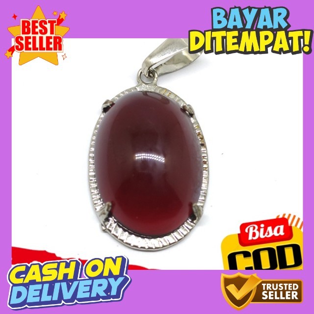 Liontin Batu Akik Merah Siam Cabochon Jumbo 1643