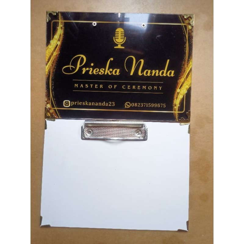 Costum Cue Card MC Akrilik murah premium untuk pembawa acara wedding ukuran A5