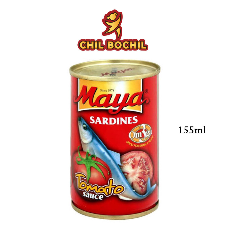 

MAYA SARDINES KALENG TOMAT - 155 GRAM - SARDEN MAYA KECIL 155GR - TIDAK PEDAS - CHIL BOCHIL