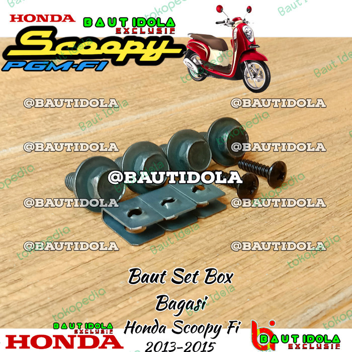 Baut Set Box Bagasi Honda Scoopy Fi 2013-2015