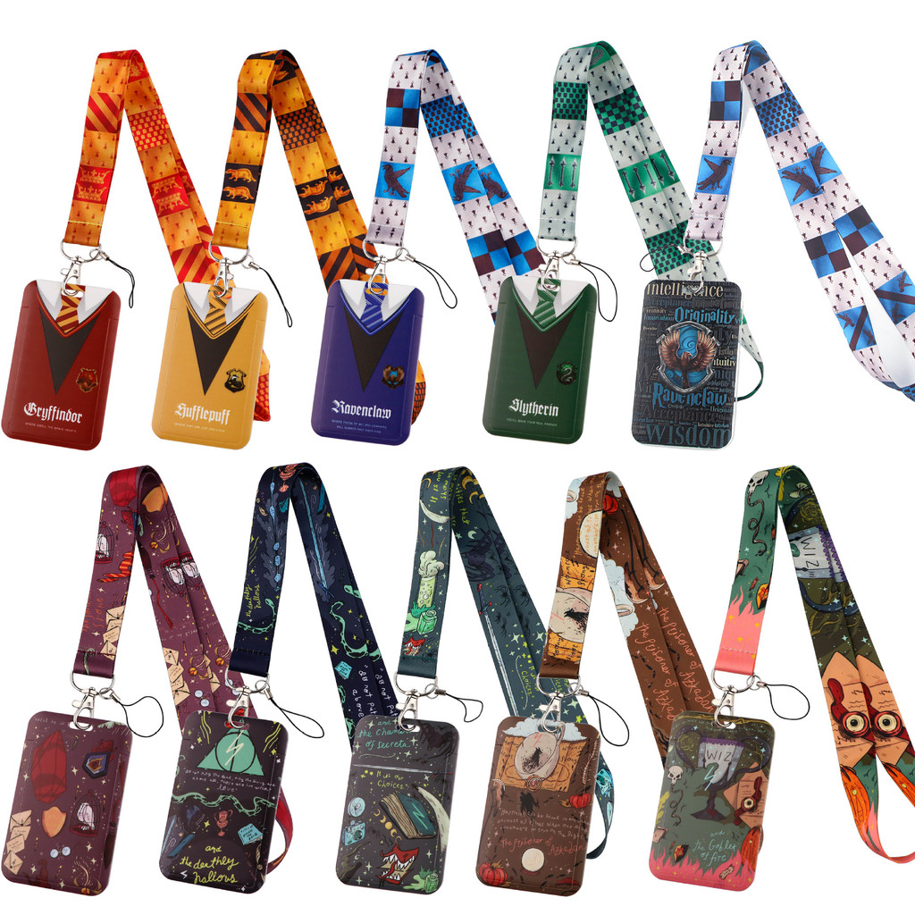 

Harries Potter Lanyard Card Holder Movie Peripheral Portable Anti Lost Bus Card ID Hard Shell Protective Cover Kids Toy Gift