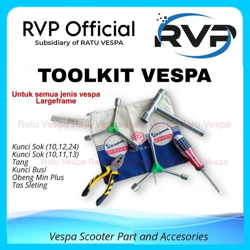 Toolkit Vespa Largeframe Tas Kunci Busi Vespa PX PS SUPER SPRINT EXCEL