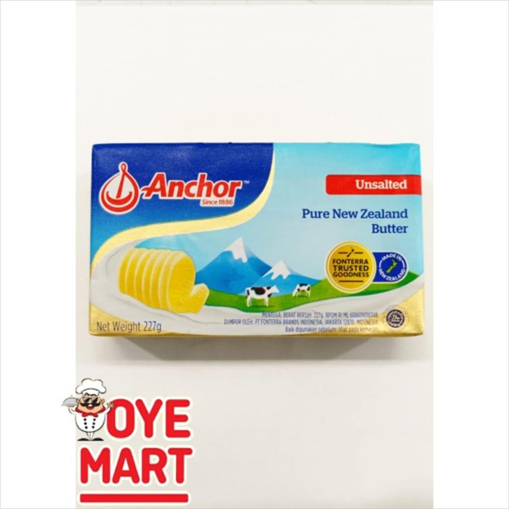 

ANCHOR PURE NEW ZEALAND BUTTER UNSALTED 227GR/MENTEGA TAWAR