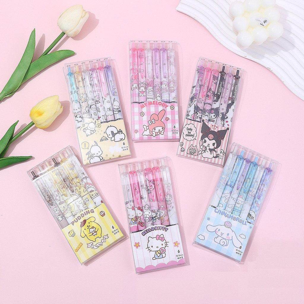 

TERFAVORIT! PULPEN MEKANIK 1 SET ISI 6 PCS MOTIF SANRIO DKK / PULPEN GEL / PULPEN SANRIO FS