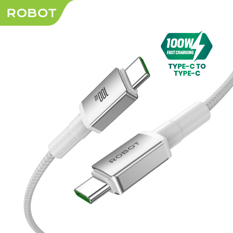 ROBOT Kabel Data Fast Charging Type C to Type C 100W Original RSPD120 - Garansi 1 Tahun
