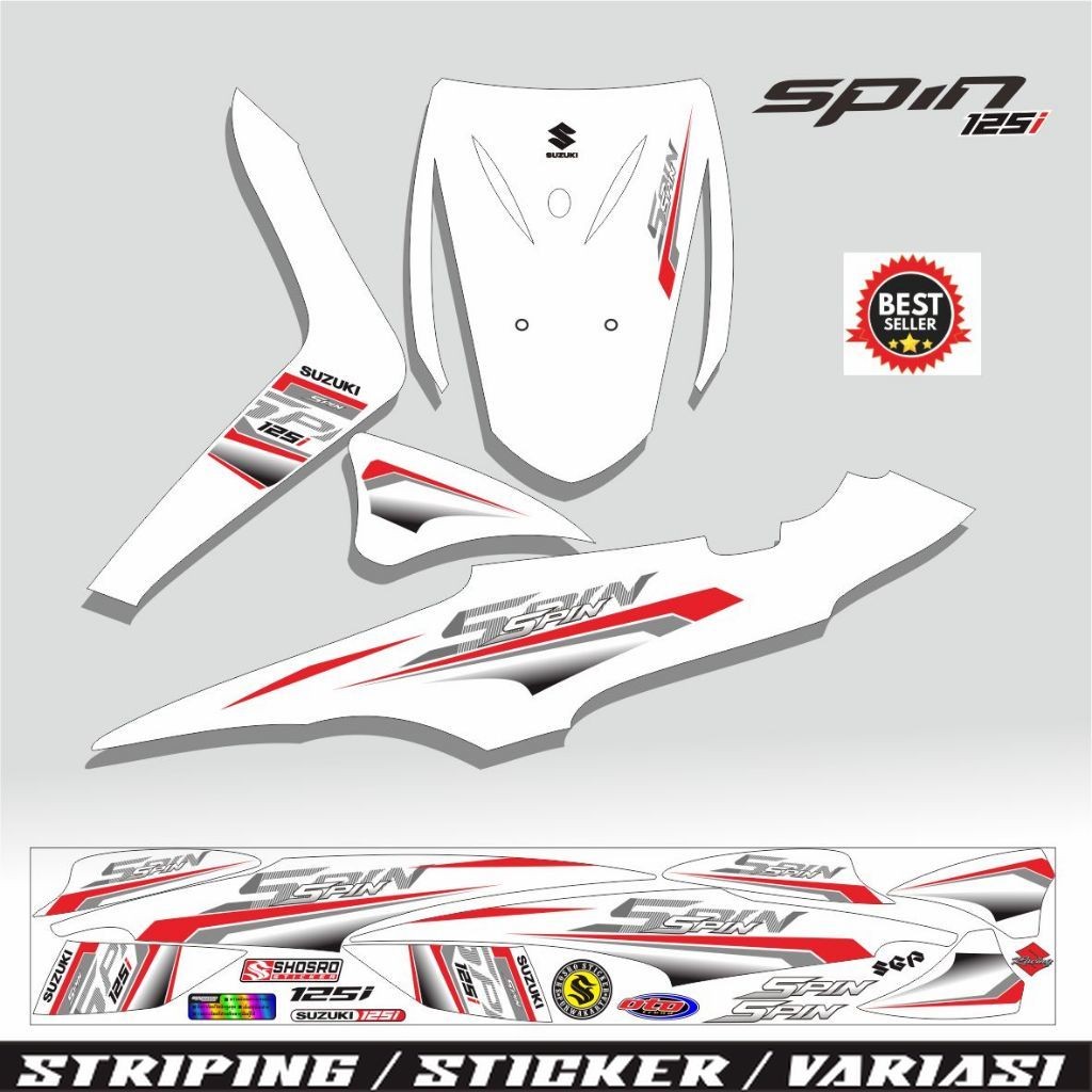 STRIPING SPIN 125 SR MOTIF / SPIN 125 / SR / SPIN / STIKER / STICKER / STRIPING SUZUKI SPIN POLET