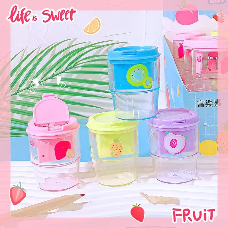 

Office supplies school equipment kawaii stationery items School supplies cute fruit cup shape pencil sharpener for child