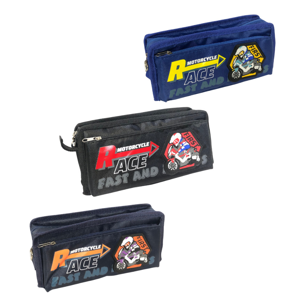 

Tempat Pensil Resleting Motorcyle Race 5458 Pencase Motif Motorcyle Bahan Kanvas SHESB