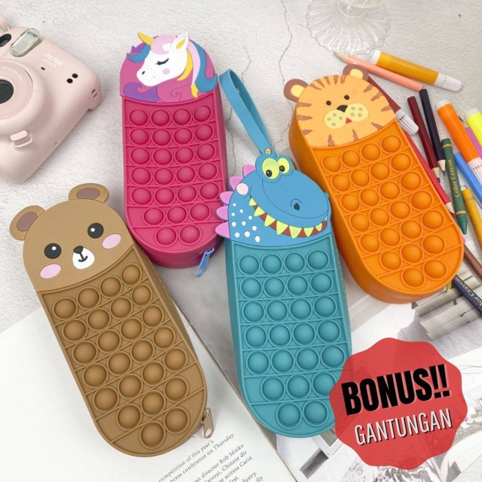 

[Promo] KOTAK PENSIL POP IT KARAKTER/CASE POP IT TEMPAT PENSIL KARAKTER - red unicorn
