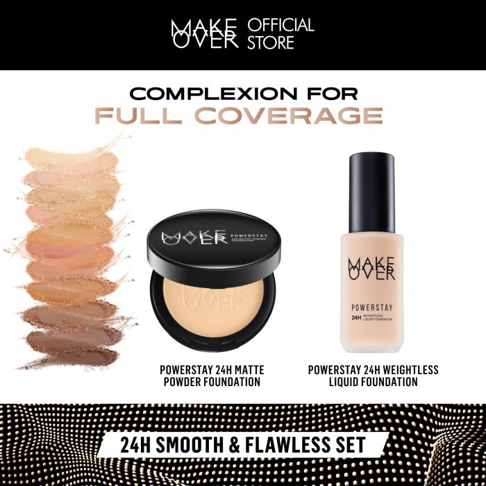 MAKE OVER 24H Smooth Flawless Bundle : Powerstay Weightless Liquid Foundation + Powerstay Matte Powd