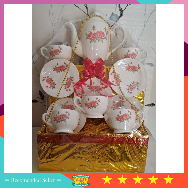 

Cocok buat pacar kado istri suami hampers murah natal / TL0067 INSTANT KURIR Parcel Hampers Gift Tea Set Teko Cangkir Keramik Lebaran Idul fitri adha Natal Imlek