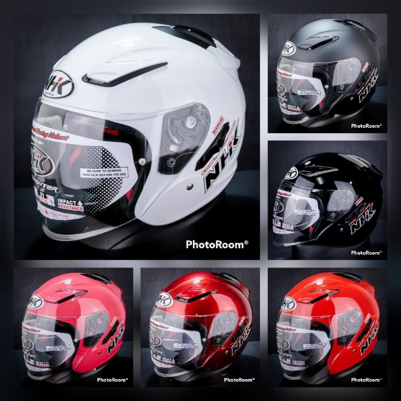 HELM NHK HALF FACE NHK R6 NHK R 6 SOLID WHITE NHK R6 POLOS ORIGINAL 100% ASLI
