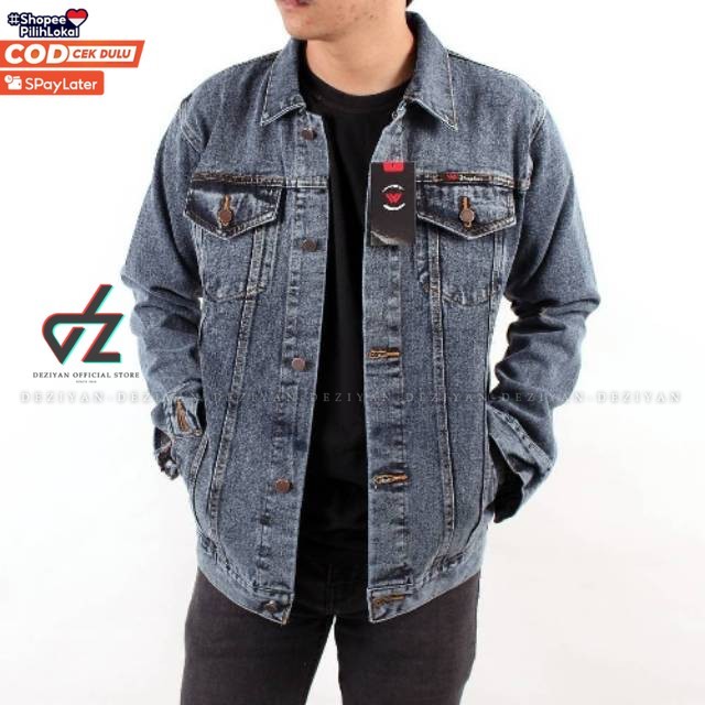 DEZIYAN JAKET JEANS LEVIS PRIA SNOW DENIM SANDWASH CROP PREMIUM FASHION WANITA HITS SELEBGRAM