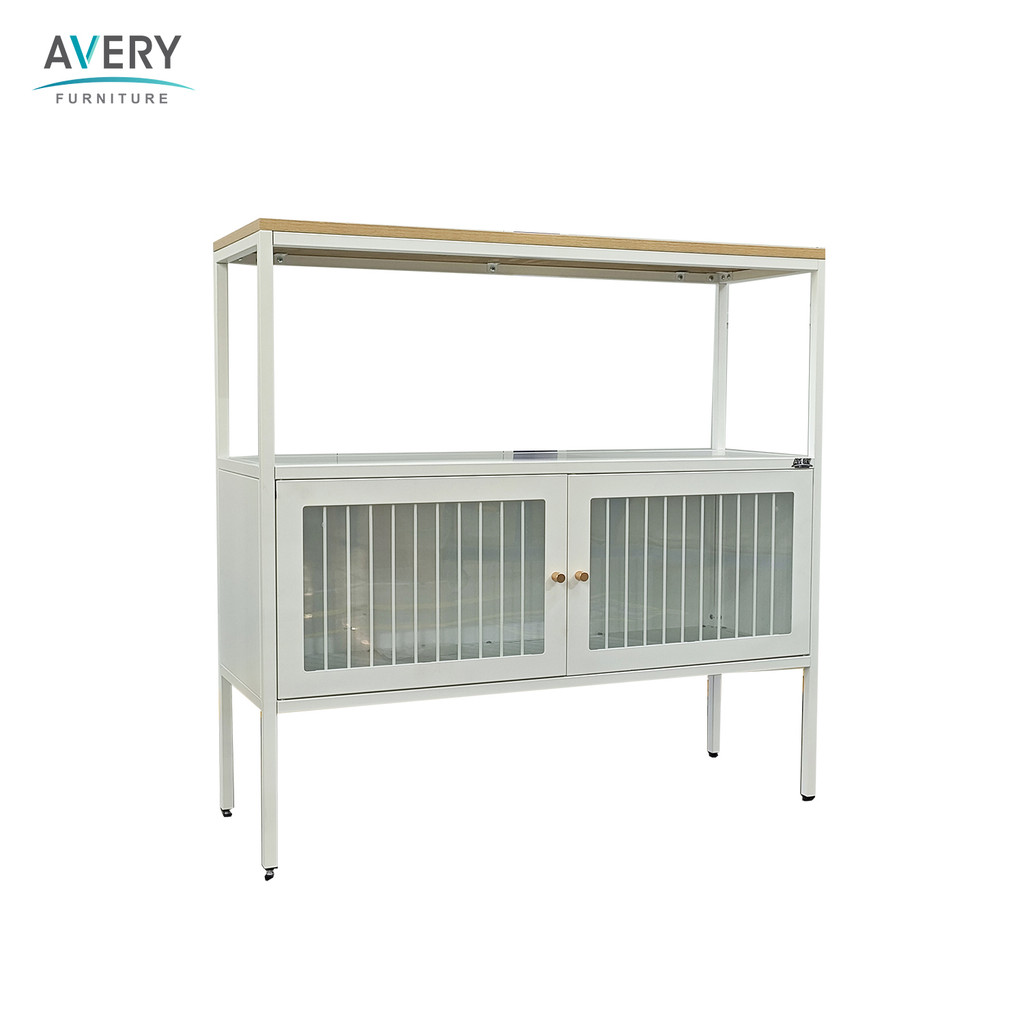 Avery - BST-05 - Buffet Serbaguna / lemari Buffet 2 Pintu Kaca Swing Besi