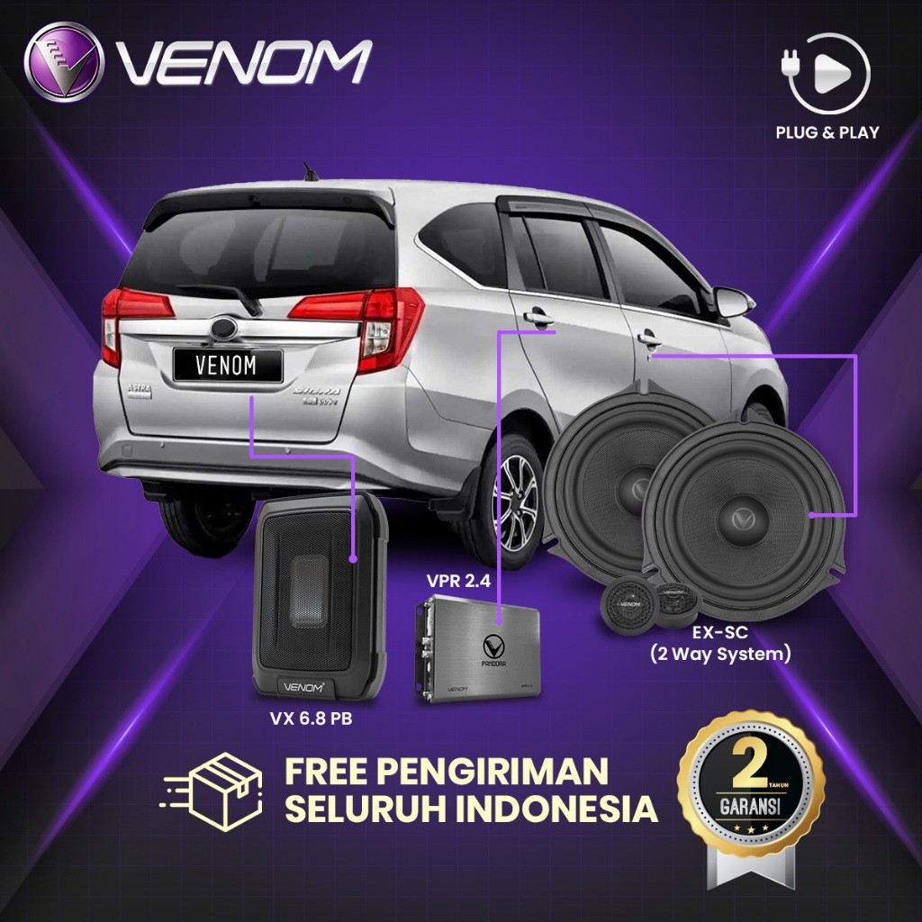 Venom Express Daihatsu Sigra Paket Audio Mobil Plug and Play