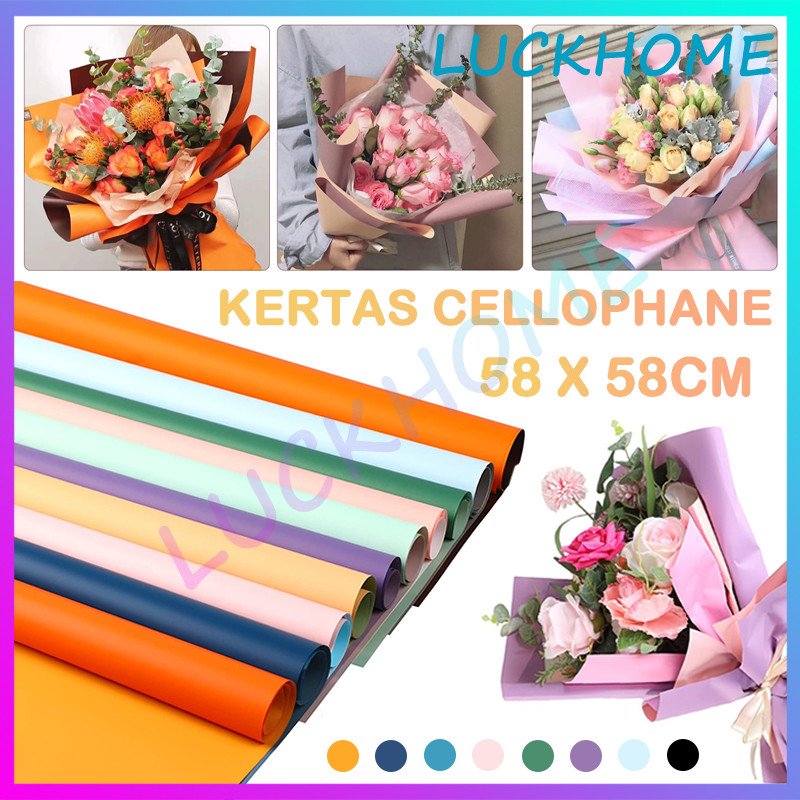 

20PCS Flower Wrapping Paper Dua Warna 58X58CM Florist Cellophane Doublecolor Flower Wrapping Bi Color Cellophane Kertas Buket Bunga Bi Color Flower Wrapping Paper Cellophane Kertas Cellophane