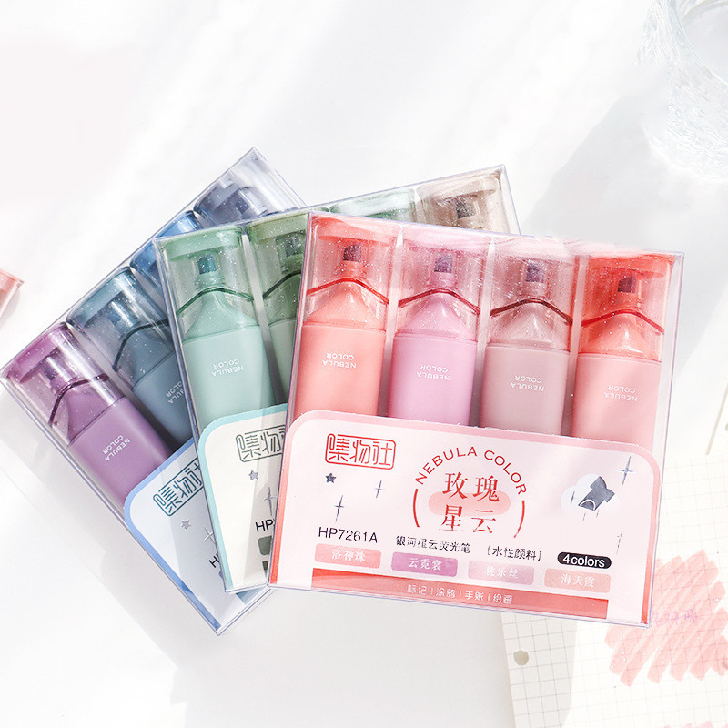 

1Set 4 Color Glitter Highlighter Pen Fine Flash Markers Painting Maker For Scrapbook Diary Journal Student Stationery Supplies