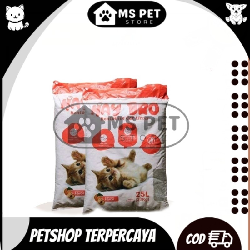 Pasir Kucing Hay Bro Bentonite 25lt Peach|C. PASIR 25LT