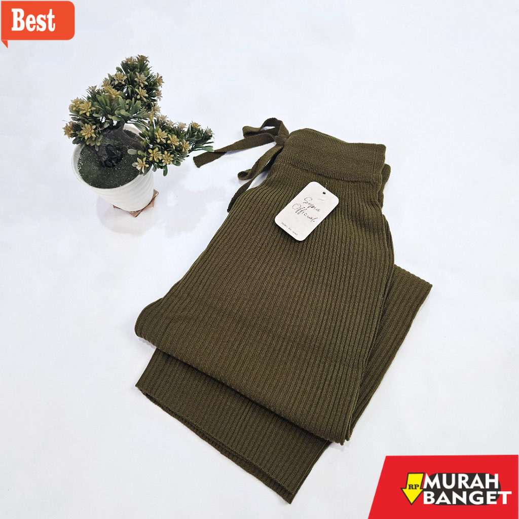 celana kulot wanita terbaru Niki Pants Knit - Celana Kulot Rajut - Celana Kulot Jumbo Rajut