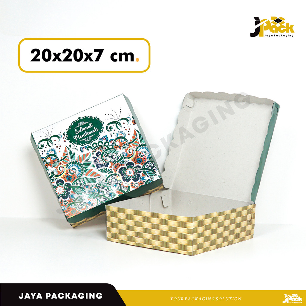 

Box 20x20x7 -R10 (Paket 10 pcs) Kardus/Karton/Duplex/KotakNasi/Berkat/Tinggi7