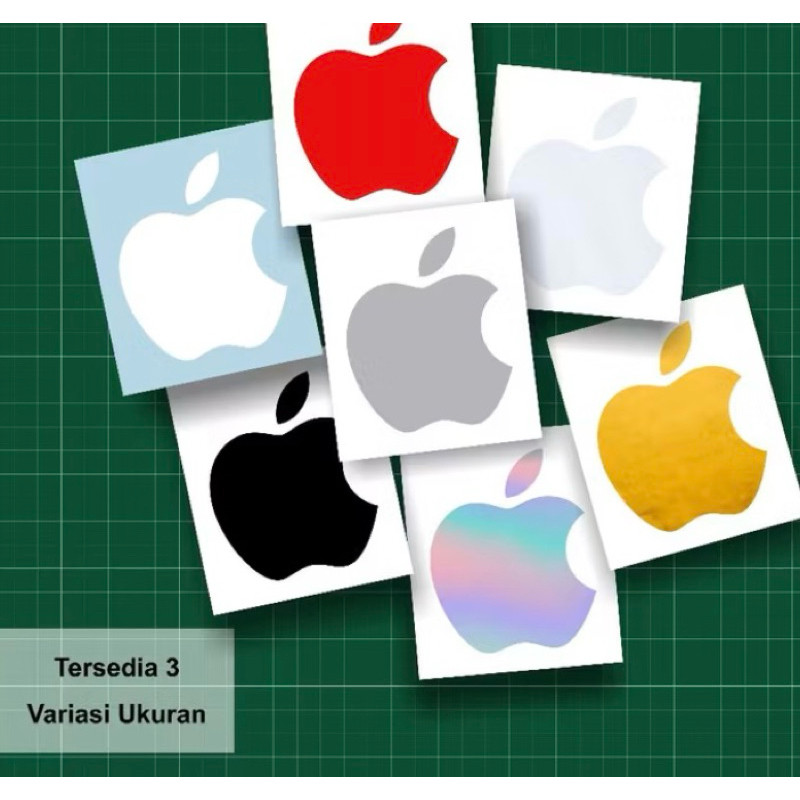 

Stiker Sticker Chrome Silver hologram Logo Apple / Iphone For Oppo Samsung Xiaomi Vivo dll
