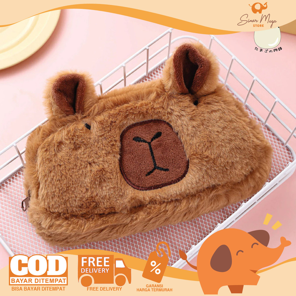 

Fancy Pencil Case Capybara / Dompet Koin Tempat Pensil Bulu Karakter Lucu