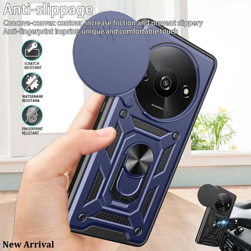 New Phone casing Xiaomi Redmi A3 Case A 3 Armor Magnetic Ring Stand Phone Case For Redmi A3 RedmiA3 