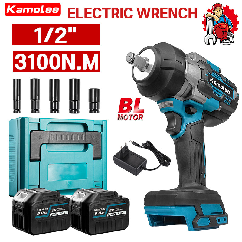 Kamolee 3100N.M 1/2" Brushless Electric Impact Wrench Bolt Opener