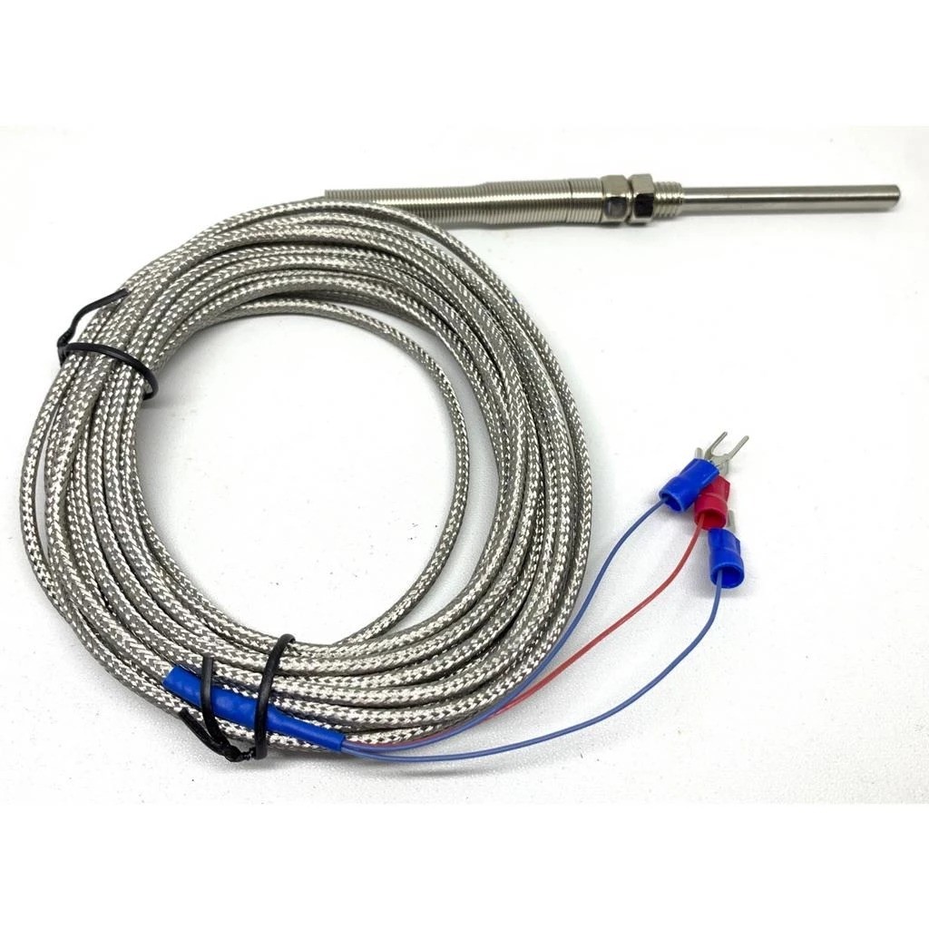 Temperature Probe PT100 RTD Sensor Cable M8 2M 50/100mm 3wires 0 ~ 400 C