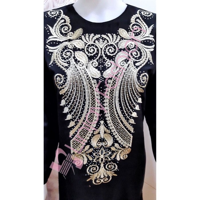 ✨LARIS✨ -GAMIS HITAM BORDIR / GAMIS BORDIR TASIK / GAMIS ARAB / ABAYA HITAM BOR - L