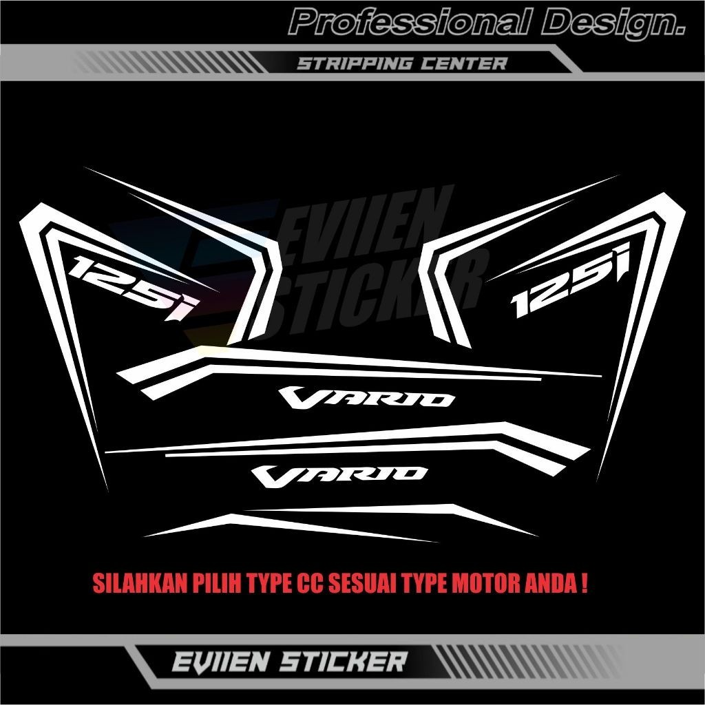 STRIPING VARIO LED OLD 2015-2018 STRIPING SIMPEL VARIO 125/150 CUTTING STICKER