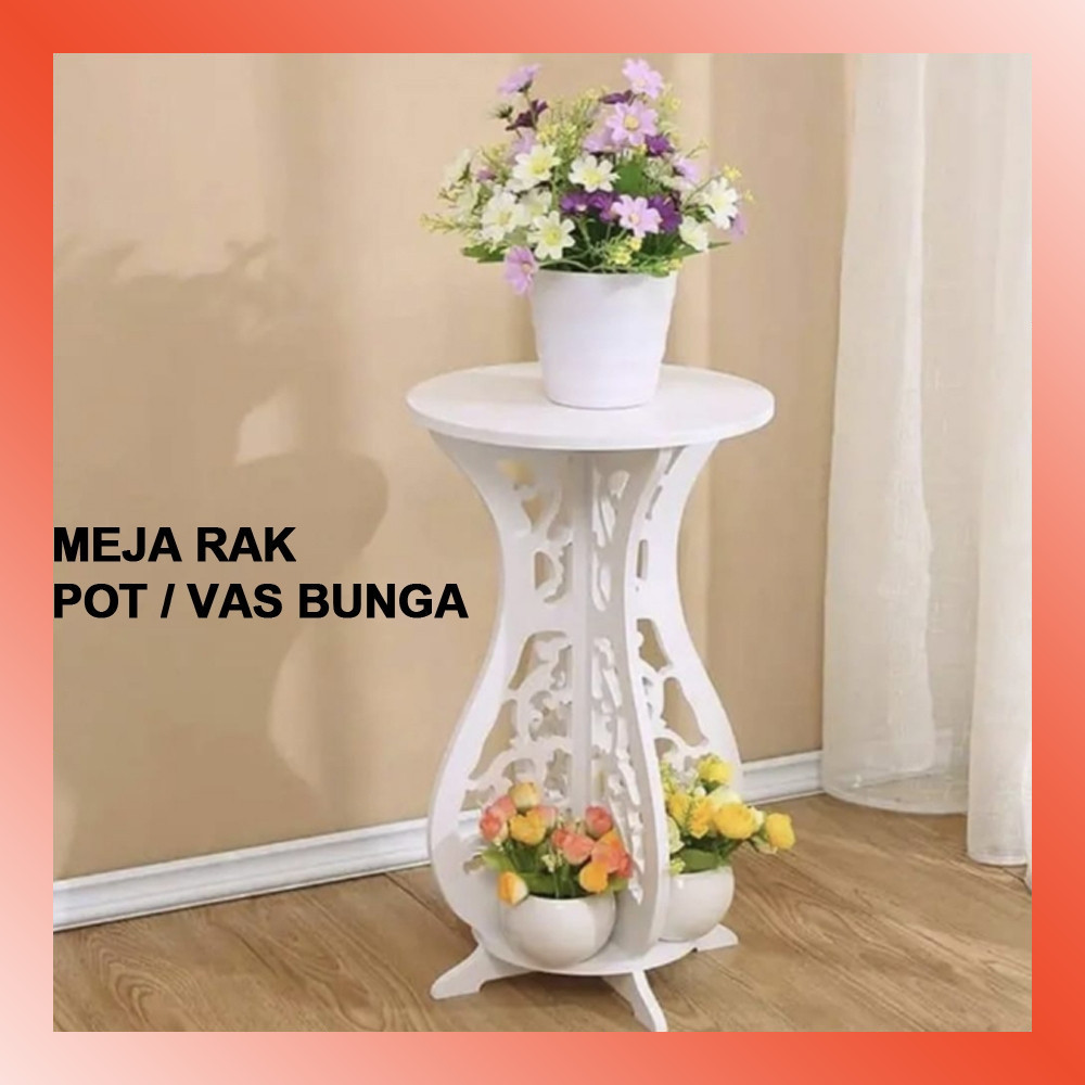 LAMMORO > RT06 Meja VAS BUNGA Rak DIY Tempat Pot Tanaman Hias Dekorasi Sudut Pojok Ruang Tamu Vintag