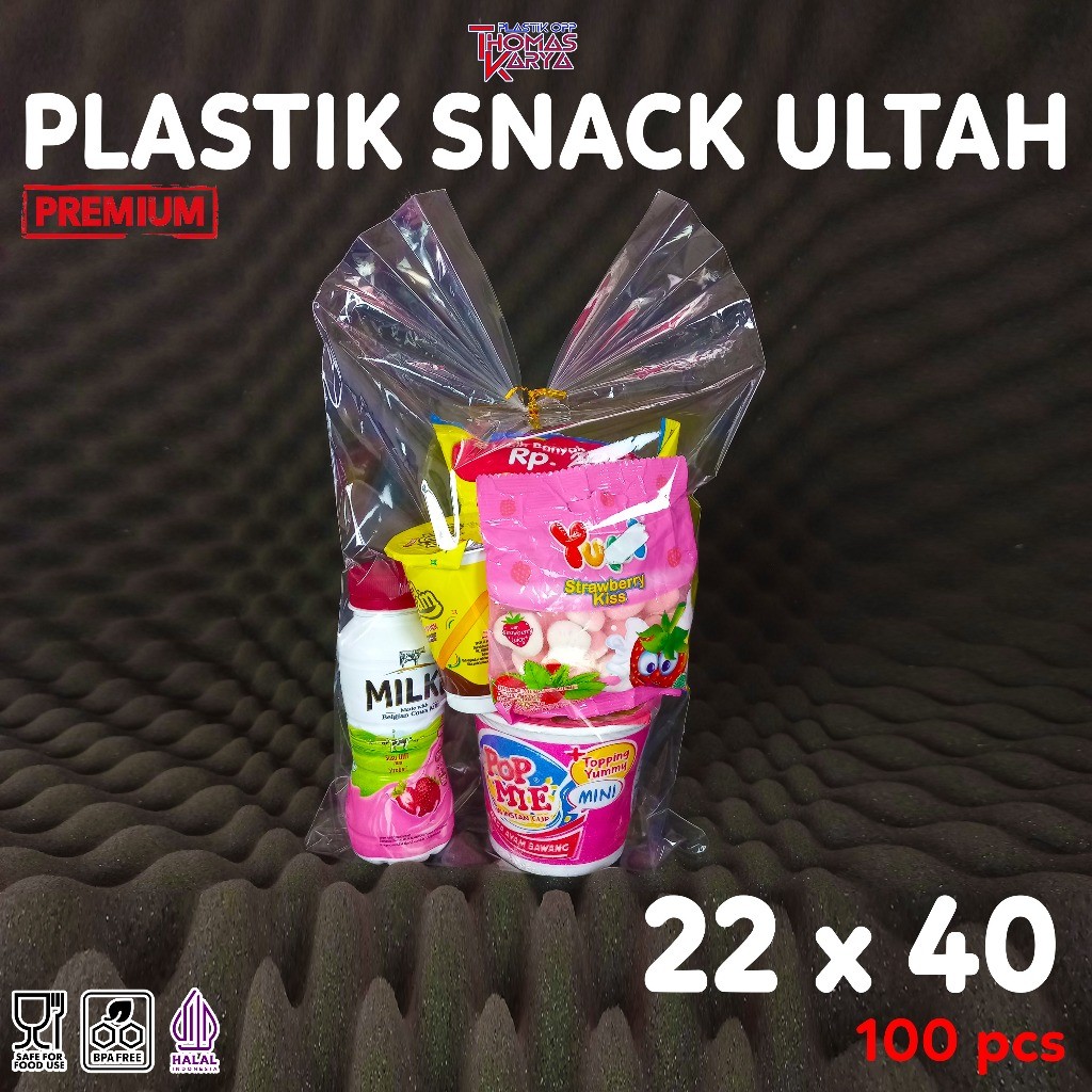 

Plastik OPP Ultah 22x40 Polos isi 100 Kantong OPP Bingkisan Snack Ulang Tahun / Party Goodie Bag