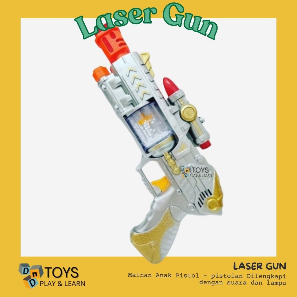 Mainan Anak - Laser Sound Gun Pistol Salju Elektronik Lampu 669A Tembakan Lampu dan Suara