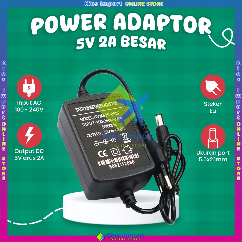 adaptor Power Adaptor 5V 2A Part Media Converter HTB 3100 Adaptor Baik