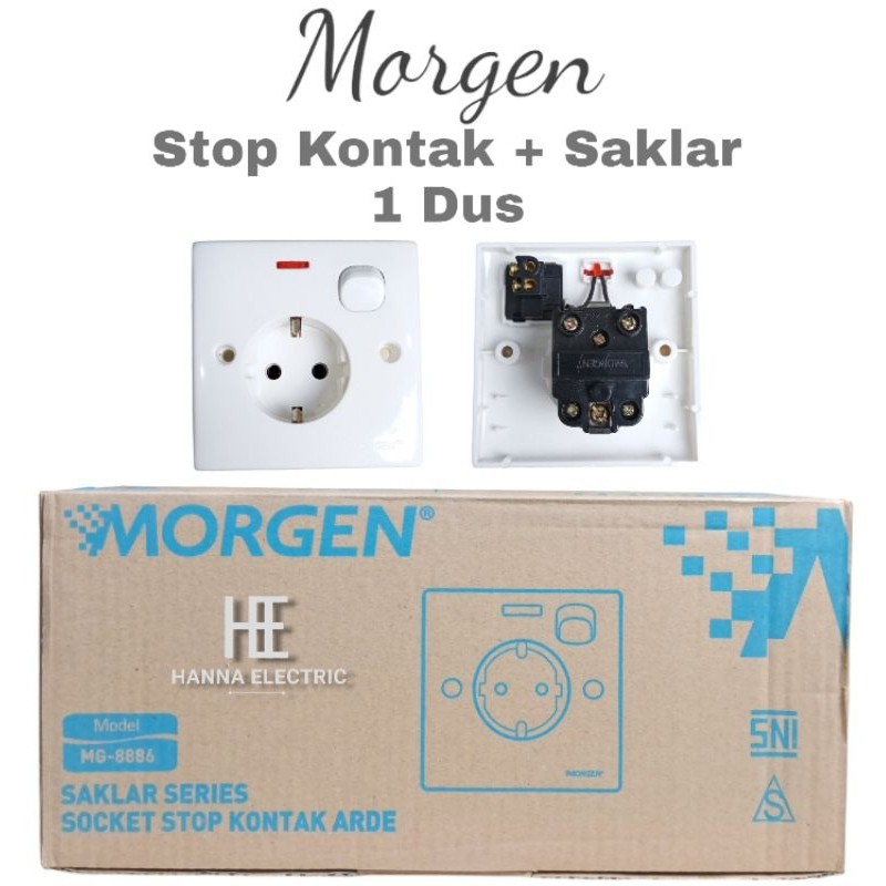 MORGEN Paket 1 Dus Isi 20 Pcs Stop Kontak + Saklar IB C MG-8886
