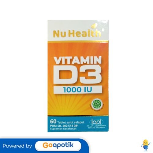 Nu Health Vitamin D3 1000 Iu Botol 60 Tablet