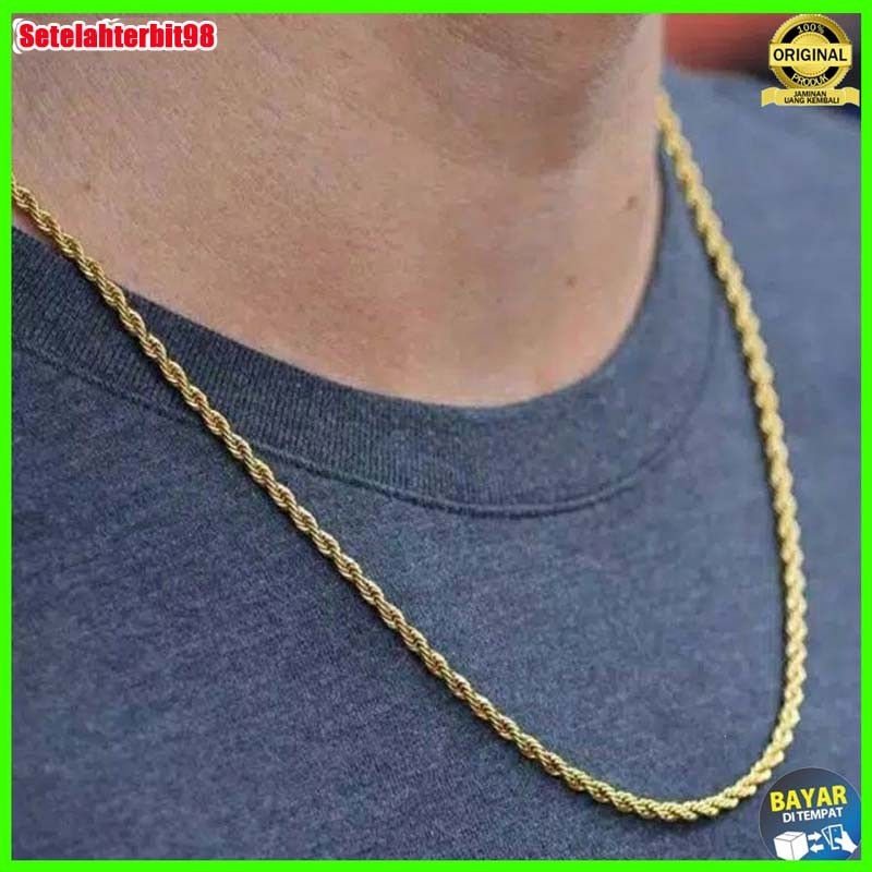 Terlaris.... Kalung Tambang 45cm Emas Muda Ada Surat Pembelian Bisa COD