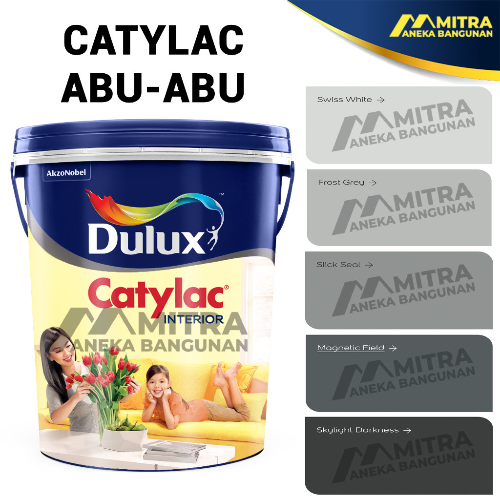 WOW CAT TEMBOK DULUX CATYLAC INTERIOR 5 KG / ABU GREY