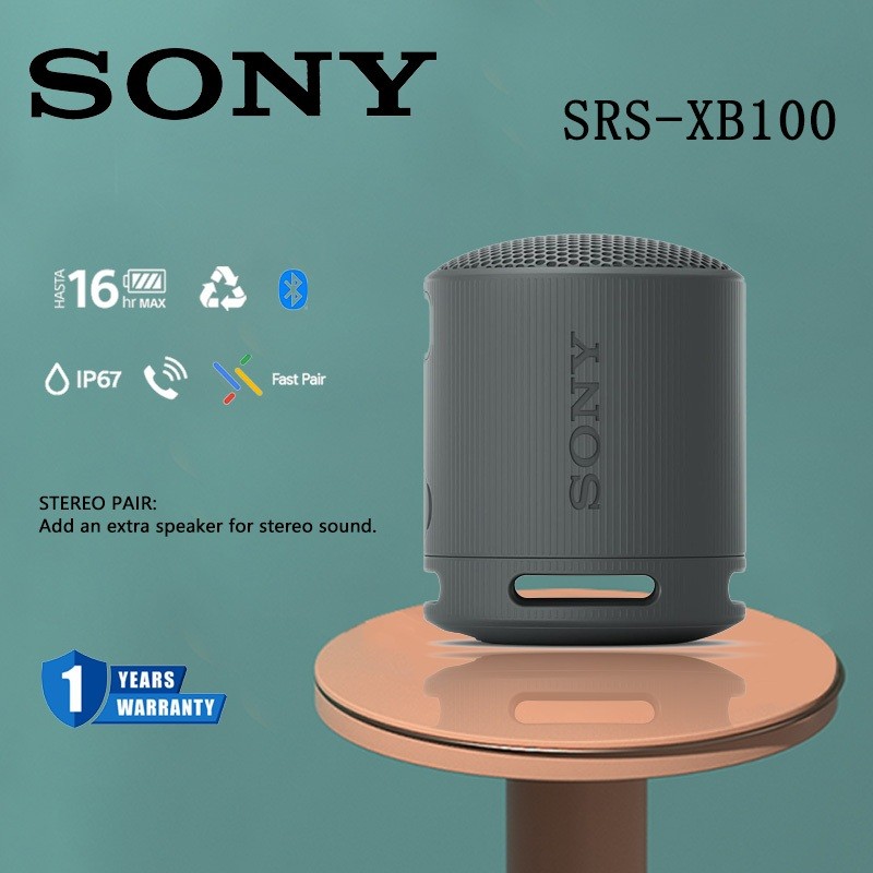 WOW Sony SRS-XB100 Speaker Bluetooth Extra Super Bass Outdoor Wireless Speaker Battery Up to 16h Spe