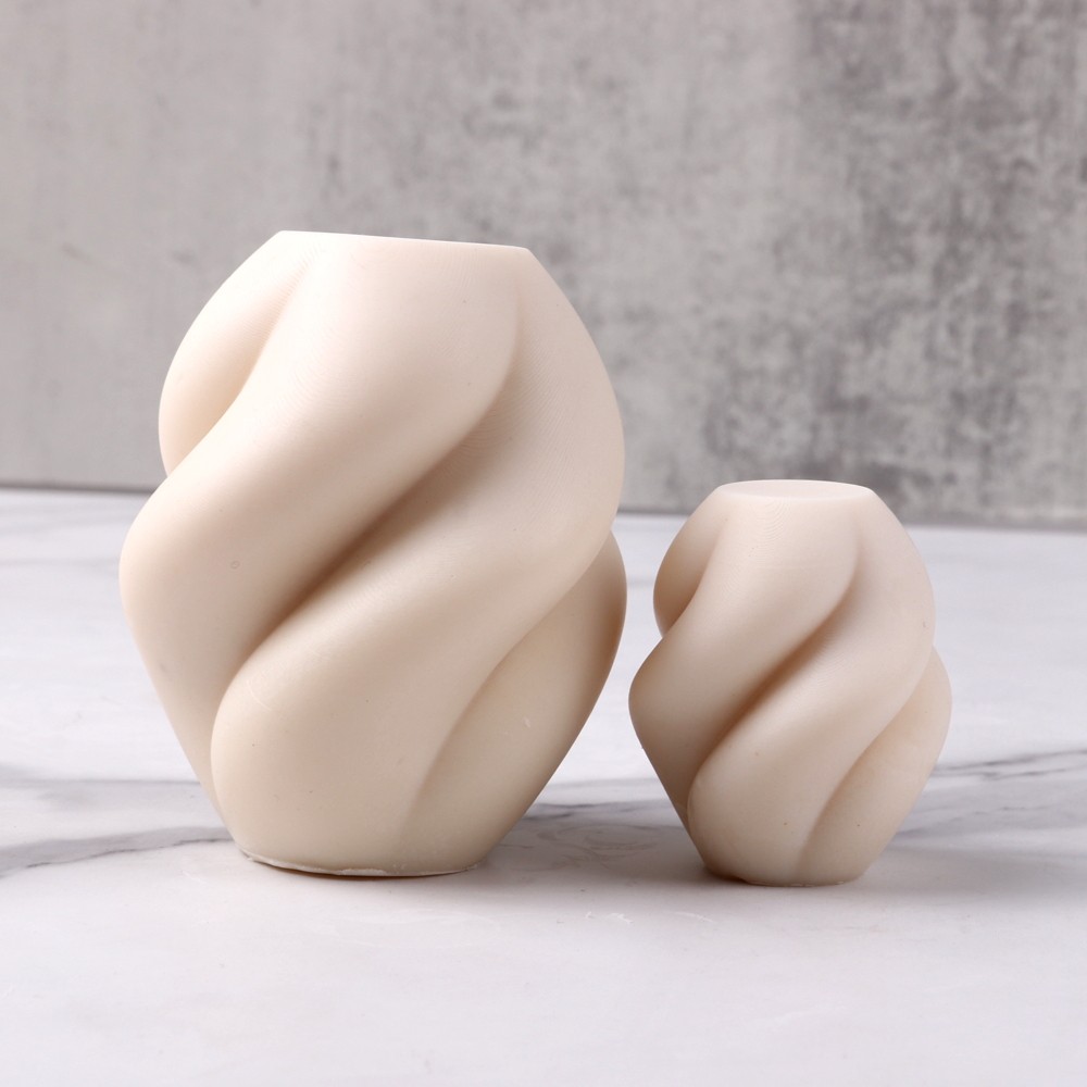 

Geometric Rotating Twirl Candle Silicone Mold DIY Small size Abstract Plaster Candle Making Mould Resin Casting Dropping Molds