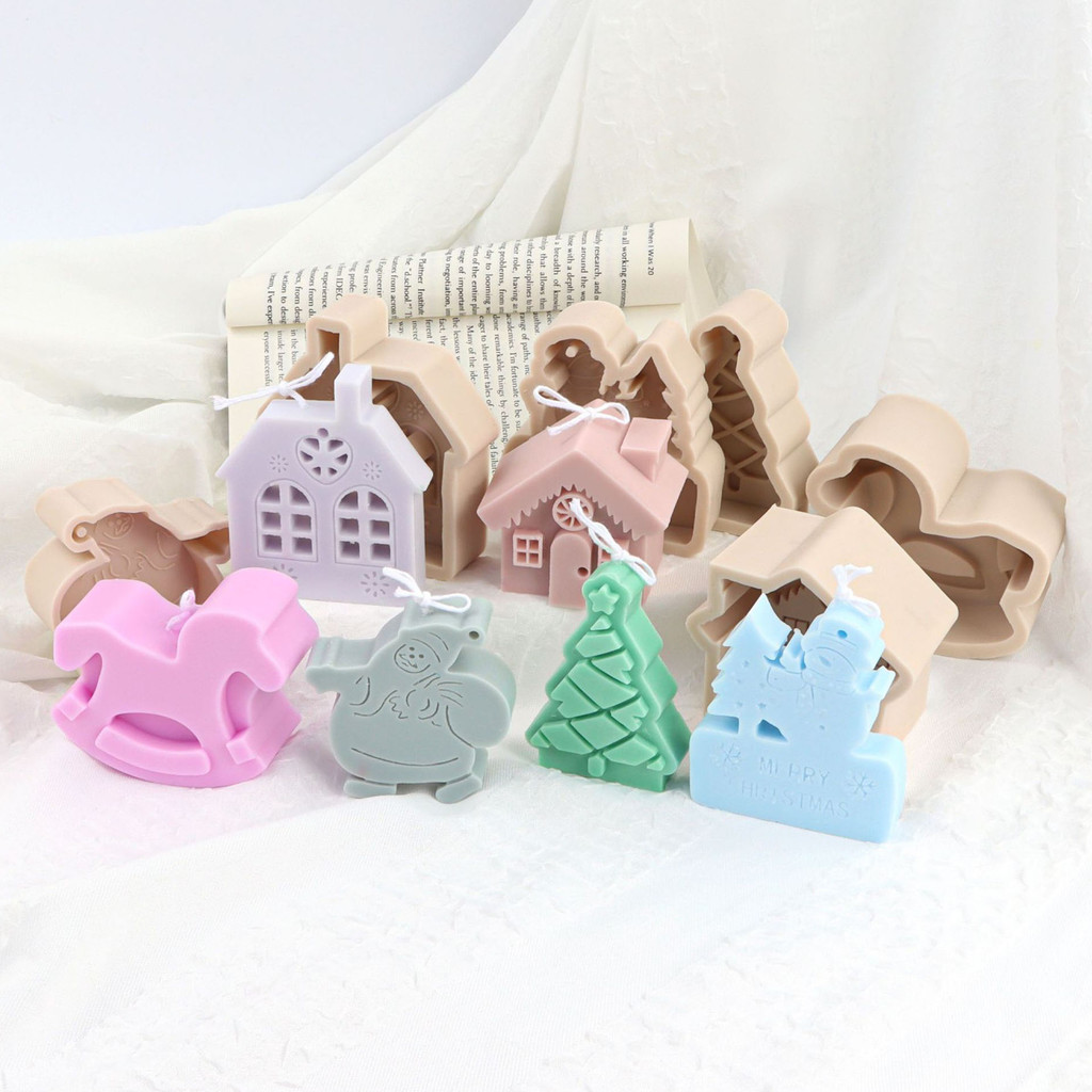 

3D Series Candle Silicone Mold DIY Tree Gifts Aromatherapy Candle Plaster Resin Soap Mould Xmas Decor Gifts